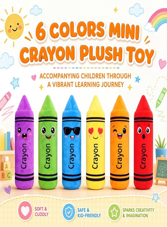 Arrowbash 24 Pcs 4 Inch Crayon Plush Toy for Kid Mini Pencil Plush Stuffed Bulk Pencil Shaped Plushes First Day of School Classroom Decoration for Reading Room Decoration Back to School Student Gift - Image 3