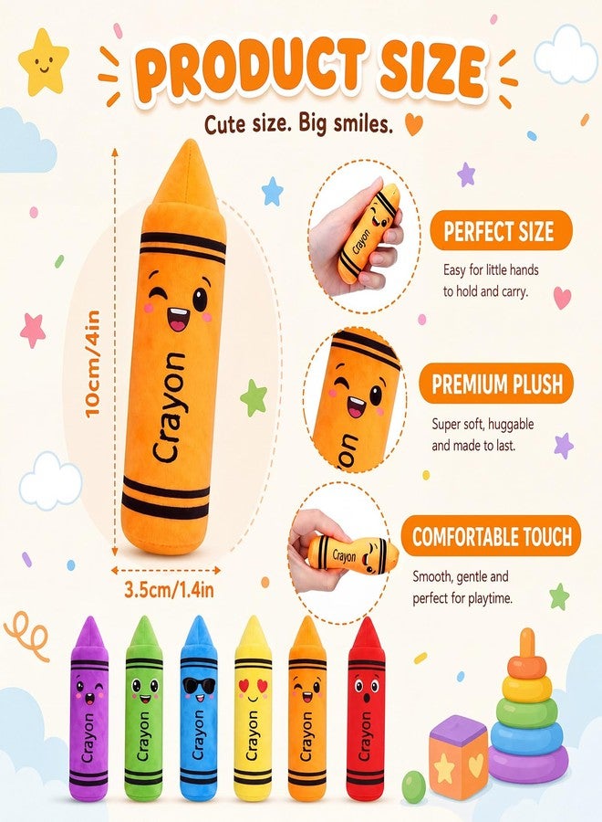 Arrowbash 24 Pcs 4 Inch Crayon Plush Toy for Kid Mini Pencil Plush Stuffed Bulk Pencil Shaped Plushes First Day of School Classroom Decoration for Reading Room Decoration Back to School Student Gift - Image 2