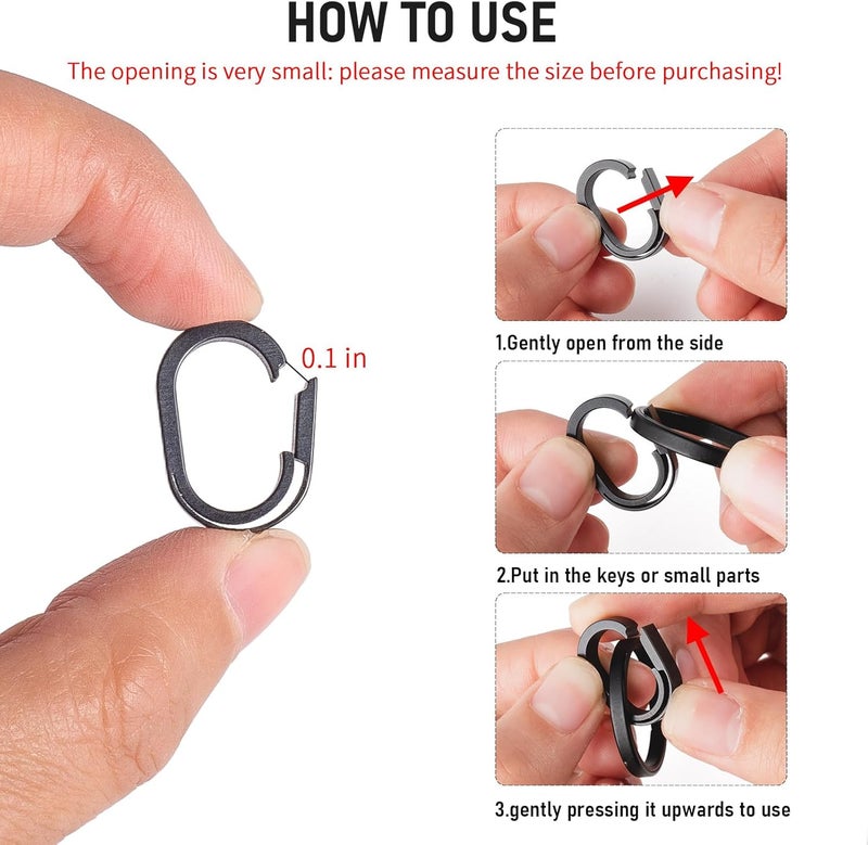 FEGVE Titanium Swivel Key Chain Rings Heavy Duty with 2 Mini Quick Release Keychain Rings, Small Carabiner Key Holder Split Keyring for Connecting Home Keys - Image 3