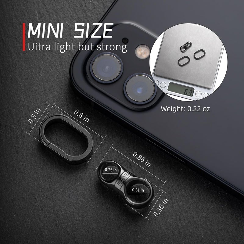 FEGVE Titanium Swivel Key Chain Rings Heavy Duty with 2 Mini Quick Release Keychain Rings, Small Carabiner Key Holder Split Keyring for Connecting Home Keys - Image 2
