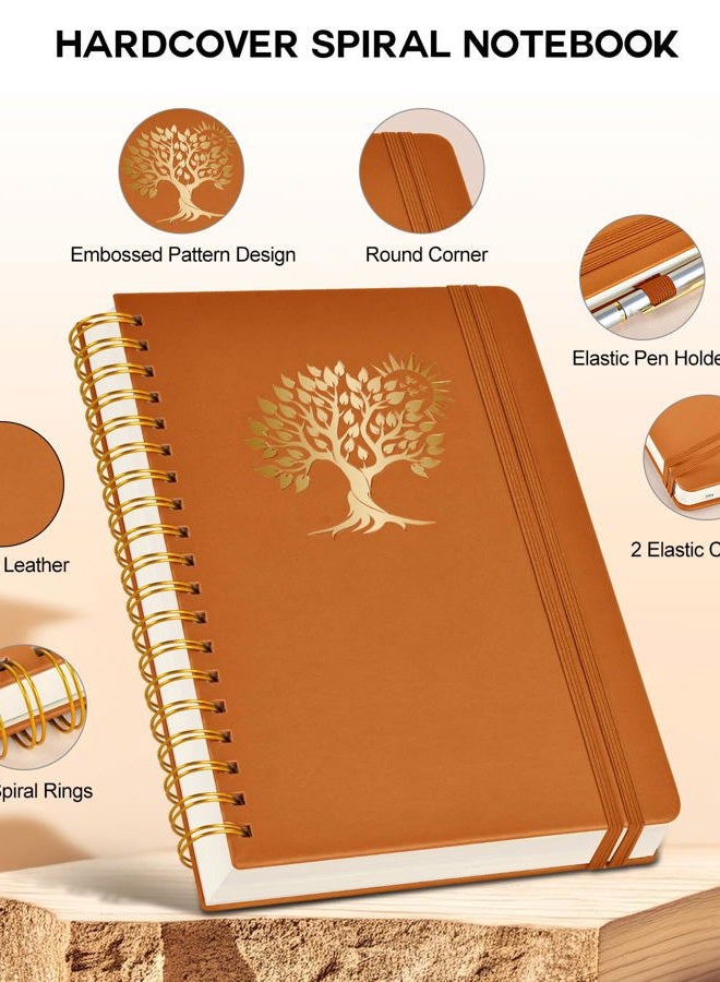 PERCUN Large Spiral Notebook Journal for Women Men - 300 Numbered Lined Pages, College Ruled,B5 Hardcover Spiral Bound Notebook for School, Work, Note Taking, Writing, Leather Spiral Journal 7"x10" - Image 3