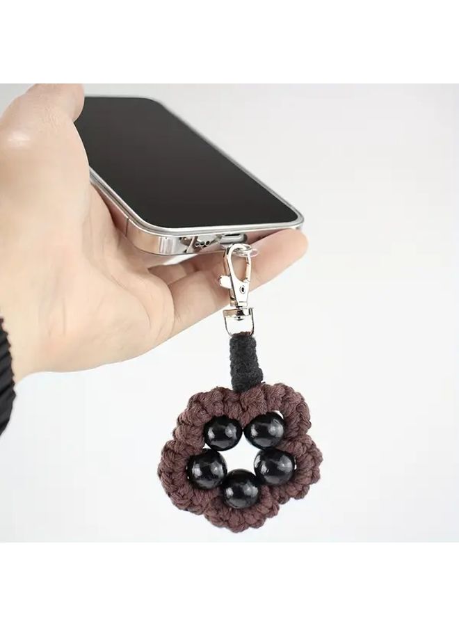 مجموعة ماكرامي للمبتدئين بخيوط الباستا الخضراء DIY حامل هاتف سلسلة مفاتيح حقيبة شنق - Image 5