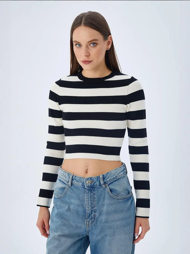 MixRay Mixray Striped Knit Sweater
