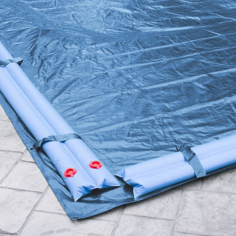 Robelle 12 x 24 ft Heavy Duty Blue Winter Pool Cover for Inground Pools, 5 ft Overlap (17 x 29 ft Cover Size), Solid 8 x 8 Scrim, 2.36 oz/yd2, 10-Year Warranty, Style: 351224R - Image 2