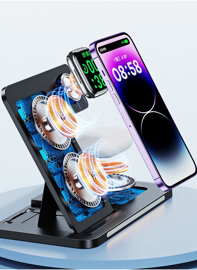 REMAX - REMAX 3-in-1 Foldable Wireless Charger with Light - Image 1