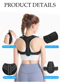 DUNISO Posture Corrector Belt for Men and Women Comfortable Adjustable Back Braces Improve Neck Shoulder Posture Bands Pain Relief for Back Shoulders Neck  - Image 2