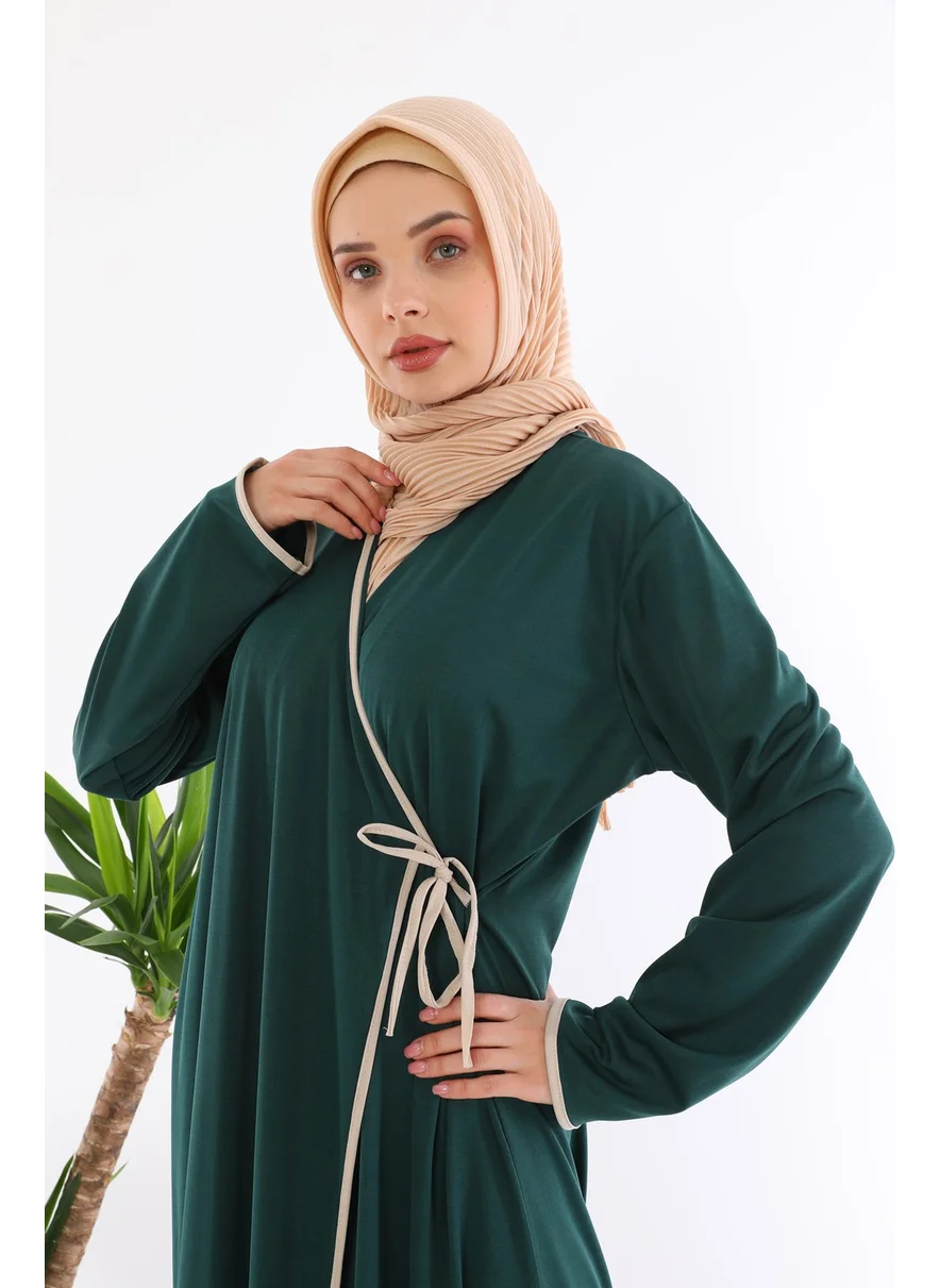 Medipek Women's Side Tied Prayer Dress Emerald Green