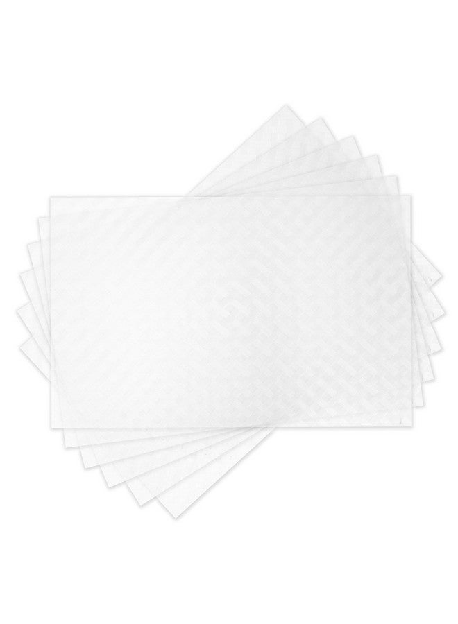 ElastPro مجموعة 6 حصائر إليست برو مقاومة للحرارة، حصائر مقاومة للبقع وقابلة للغسل، حصائر لطاولة الطعام والثلاجة (نمط مائل، شفاف) - Image 1