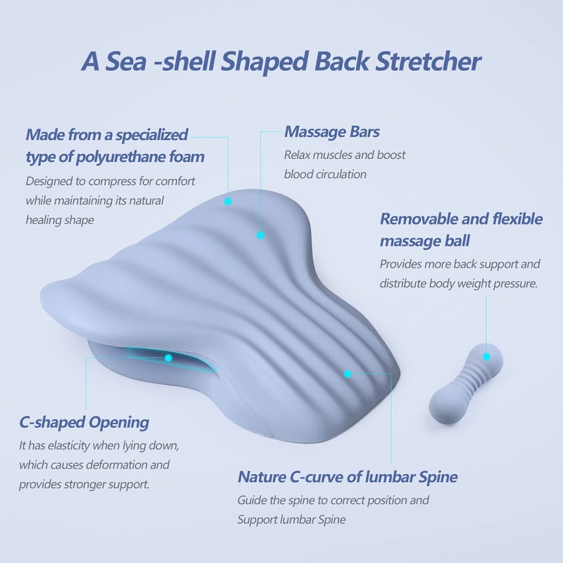 RESTCLOUD Back Stretcher for Back Pain Relief, Lower Back Stretcher Back Stretching Cushion, Lumbar Stretcher Device Helps with Spinal Stenosis Herniated Disc Sciatica Nerve - Image 2