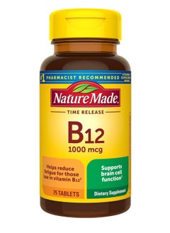 Nature Made Vitamin B12 1000 mcg, Dietary Supplement For Energy Metabolism Support, 75 Time Release Tablets, 75 Day Supply  - Image 1