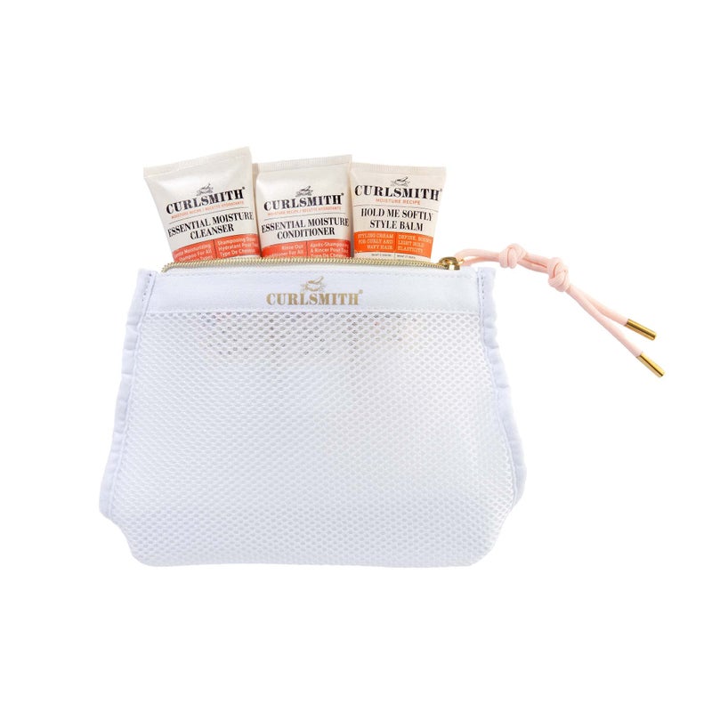 CURLSMITH Essential Travel Trio with Cleanser Conditioner and Style Balm For Wavy Curly and Coily Hair 2x 89ml3fl oz 1x 59ml2fl oz