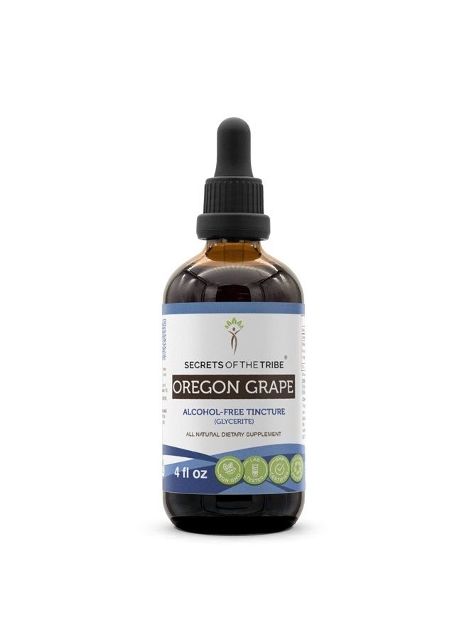 Secrets of the Tribe Oregon Grape Alcohol-Free Liquid Extract, Responsibly farmed Oregon Grape (Mahonia aquifolium) Dried Root (4 FL OZ) - Image 1