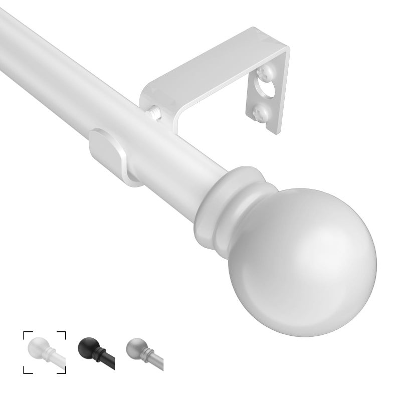 Brunttype Curtain Rods for Windows 31"- 46", White Curtain Rod Adjustable by Splicing, 5/8 inch Small Curtain Rod for Bedroom, Living Room, Kitchen and Outdoors - Image 1