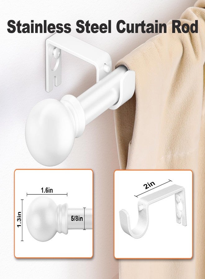 Brunttype Curtain Rods for Windows 31"- 46", White Curtain Rod Adjustable by Splicing, 5/8 inch Small Curtain Rod for Bedroom, Living Room, Kitchen and Outdoors - Image 2