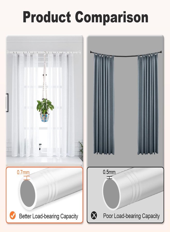 Brunttype Curtain Rods for Windows 31"- 46", White Curtain Rod Adjustable by Splicing, 5/8 inch Small Curtain Rod for Bedroom, Living Room, Kitchen and Outdoors - Image 3