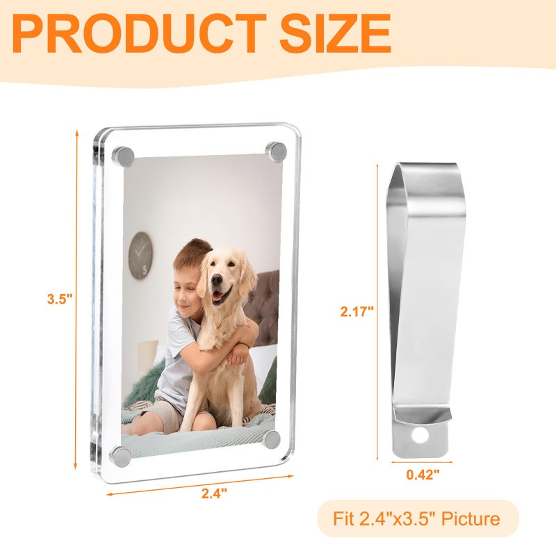 Sereficy Car Picture Holder, Acrylic Magnetic Visor Photo Clip, Personalized Picture Frame, Decorate your Car Visor Clip with Family & Personal Photos - Image 2