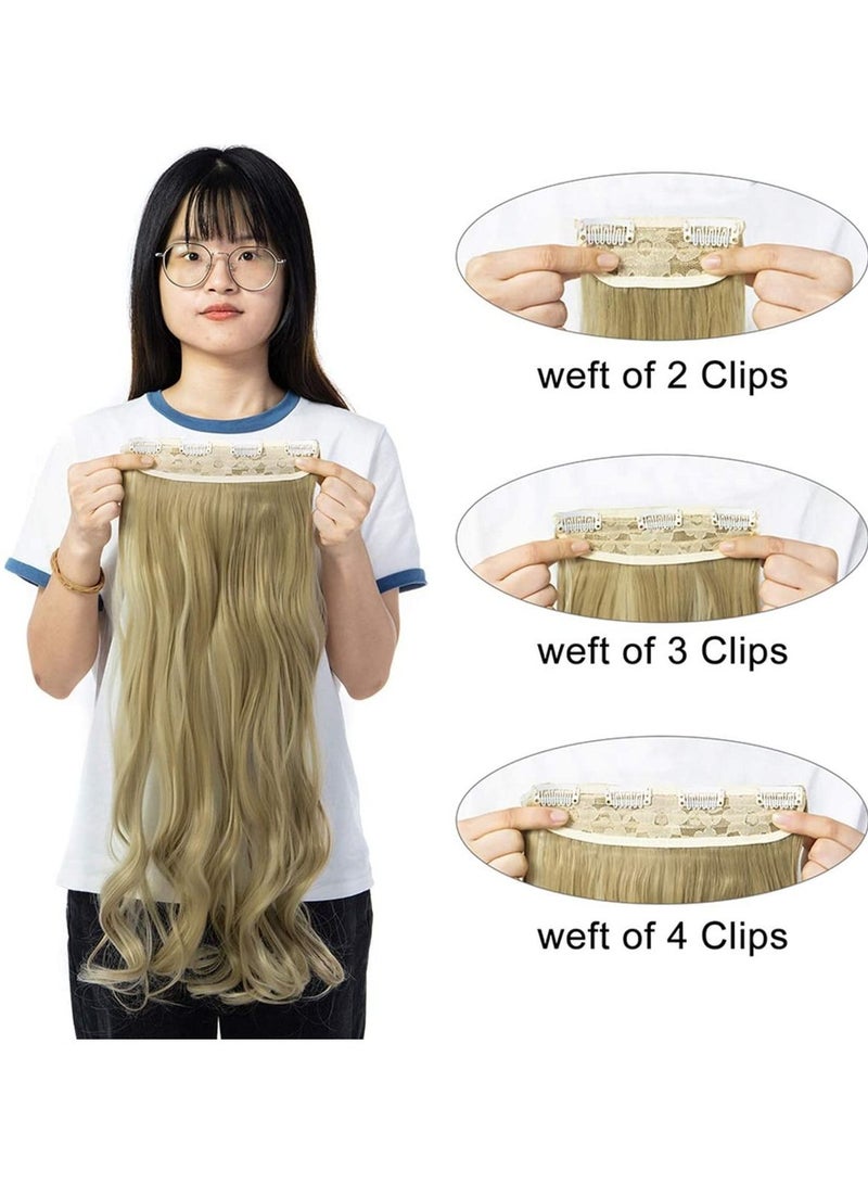 إستيل وصلات شعر 4 قطع 11 مشابك مموجة سميكة كاملة الرأس مزدوجة اللحمة بمشبك على وصلات شعر صناعية مموجة للنساء لون أشقر رمادي مزيج بليتش أشقر مجعد - Image 4