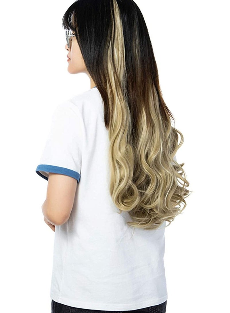 إستيل وصلات شعر 4 قطع 11 مشابك مموجة سميكة كاملة الرأس مزدوجة اللحمة بمشبك على وصلات شعر صناعية مموجة للنساء لون أشقر رمادي مزيج بليتش أشقر مجعد - Image 5