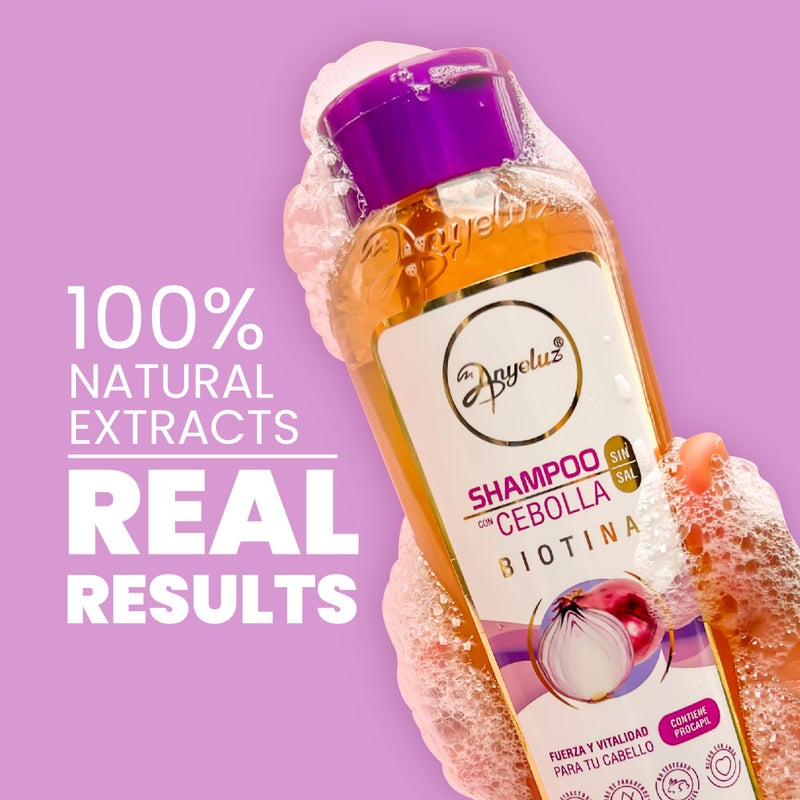ANYELUZ Onion Shampoo, Cleanses and Reduces Oiliness, Provides Shine and Ideal for all Hair Types, Contains Natural Extracts, Salt and Paraben Free - Image 5