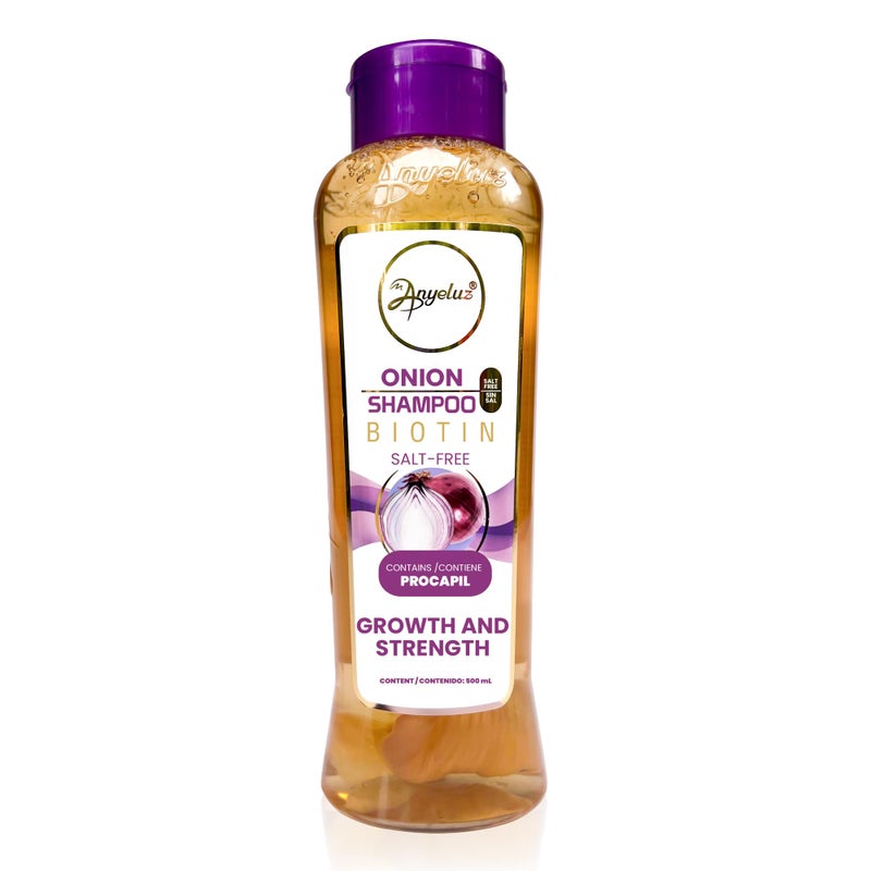 ANYELUZ Onion Shampoo, Cleanses and Reduces Oiliness, Provides Shine and Ideal for all Hair Types, Contains Natural Extracts, Salt and Paraben Free - Image 1