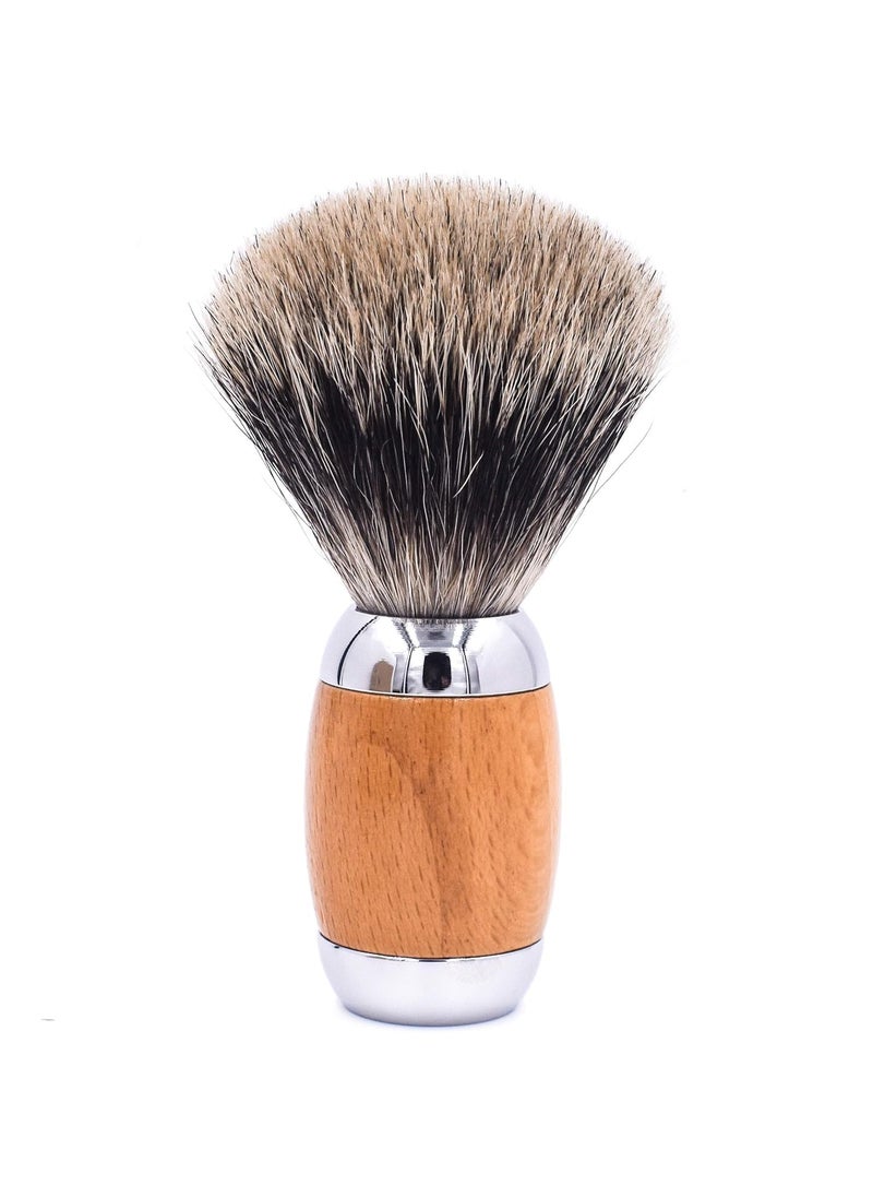 taconic shave Taconic Shave's 3-Band Pure Badger Luxury Shaving Brush – Deluxe Beechwood and Chrome Handle - Shaving Stand Included 