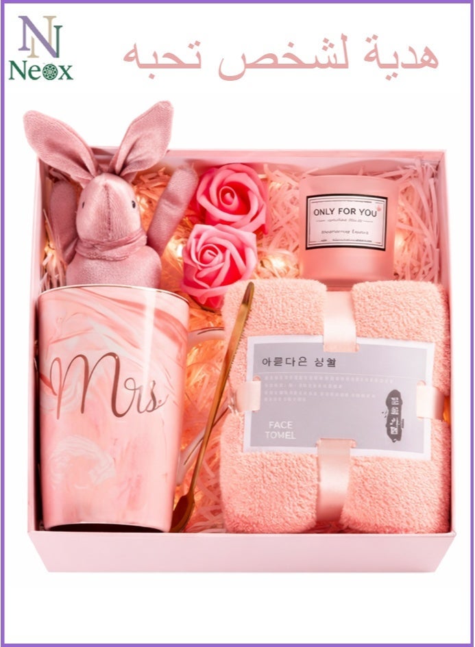 Neox Birthday Gifts for Ladies Gifts for Ladies Girls Women Wife Sister,Birthday Gift for Girls Gift Sets for Ladies girlfriend ,Graduation Gift Pink Luxury Gift Box for Women  Gifts for Graduation Self Care Gifts Get Well Soon Gifts, Rose Relaxing Spa Gifts Basket Care Package , Unique Mothers Day Gifts for Mom Her Friend Sister Wife - Image 1