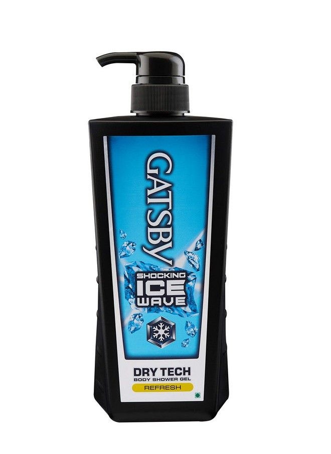 GATSBY Body Shower Gel Refresh 600Ml ; Shocking Ice Wave ; Contains Active Cooling Menthol & Vitamin E ; For Fresh Clean Skin ; Non Sticky Feeling ; Body Shower Gel For Men ; Made In Indonesia  - Image 2