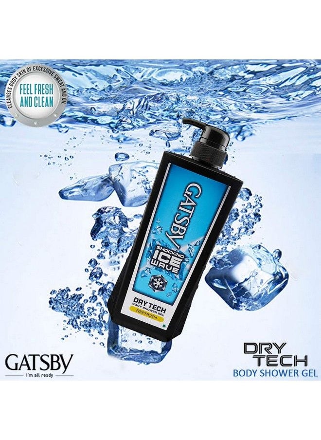 GATSBY Body Shower Gel Refresh 600Ml ; Shocking Ice Wave ; Contains Active Cooling Menthol & Vitamin E ; For Fresh Clean Skin ; Non Sticky Feeling ; Body Shower Gel For Men ; Made In Indonesia  - Image 5