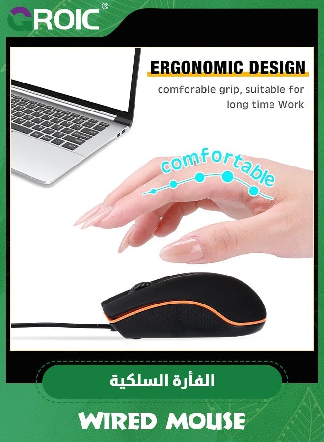 جرويك مجموعة من 2 ماوس سلكي، كمبيوتر سلكي USB لليد اليمنى أو اليسرى، مريح بنقرات متينة للكمبيوتر الشخصي والكمبيوتر المحمول وسطح المكتب وكروم بوك وماك - Image 3