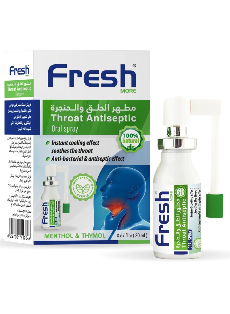 Throat Antiseptic Oral spray MENTHOL & THYMOL 20 ml