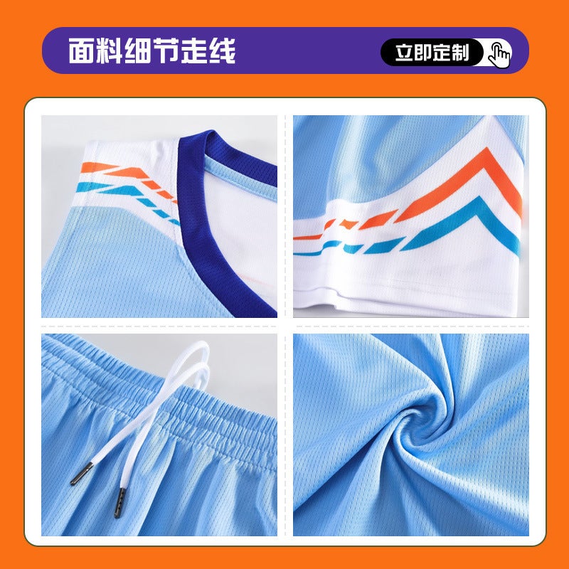 American Basketball Uniform Suit For Male And Female Students Training Team Uniform College Student Competition Vest Children'S Quick-Drying Sports Jersey - Image 4