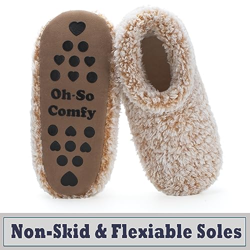 Cozylook Fuzzy Slippers for Women Indoor Soft Sole Slipper Socks with Non Slip Grippers Warm Fluffy Size 9-10 - Image 4