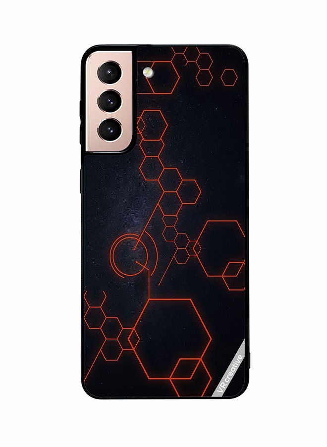 VR CREATIVE Protective Case Cover For Samsung Galaxy S21 Plus 5G Abstract Hexagon Design Multicolour - Image 1