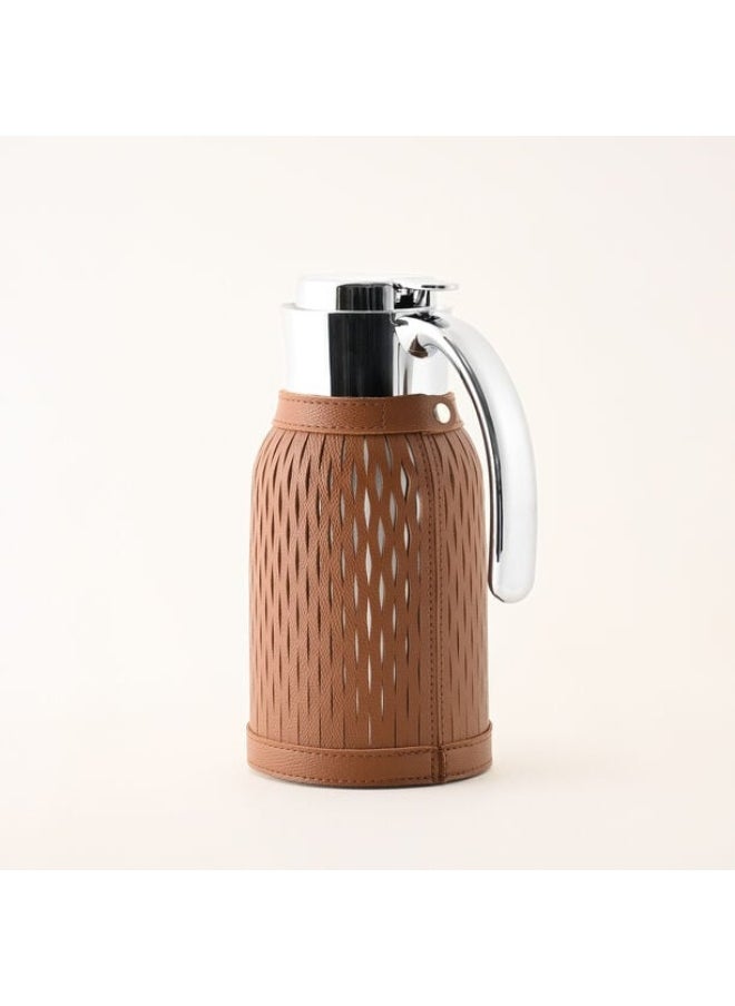 Brown Leather Vacuum Flask 1.2L