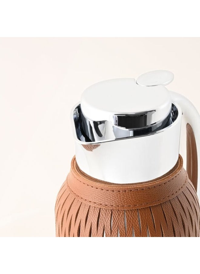 Brown Leather Vacuum Flask 1.2L