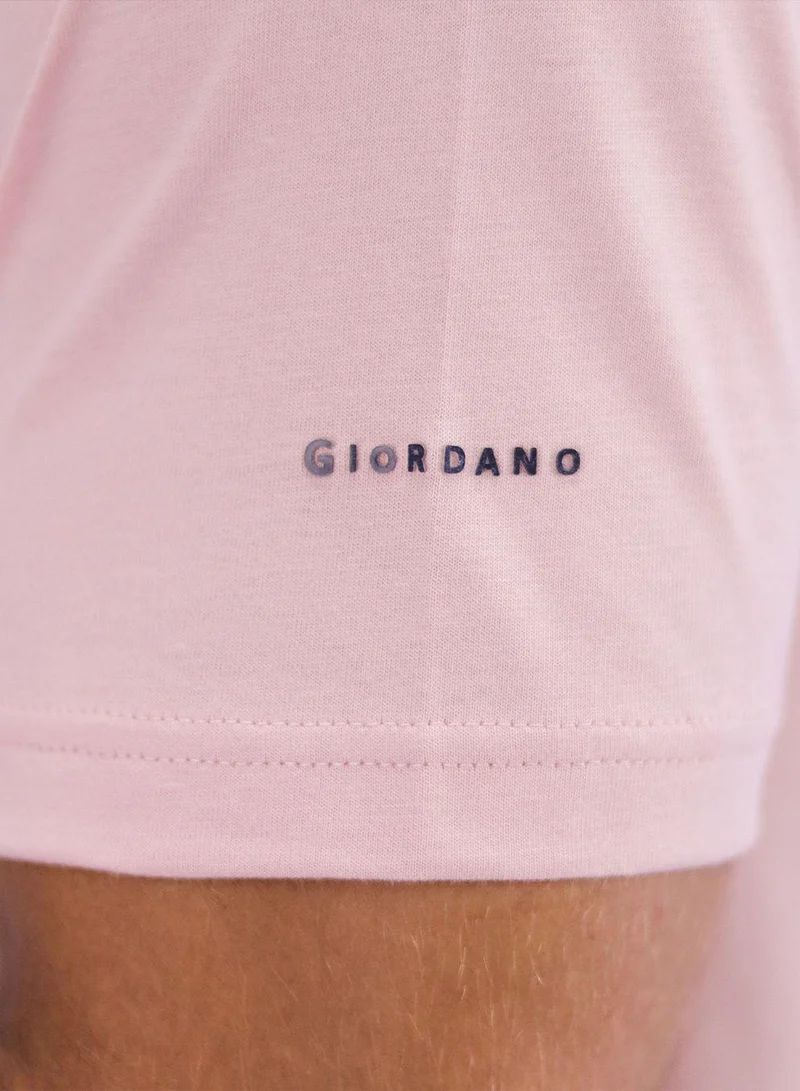 GIORDANO Men's Cotton Jersey Crew Neck Slim Fit Tee