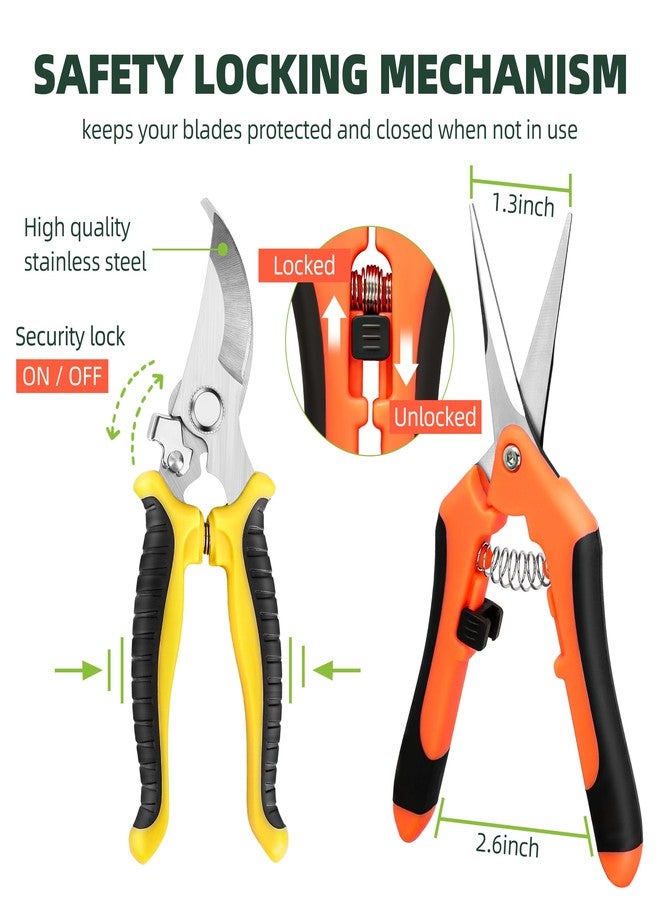 EWPJDK 3-Pack Stainless Steel Pruning Shears, Pruning Snips and Clippers for Gardening - Image 4