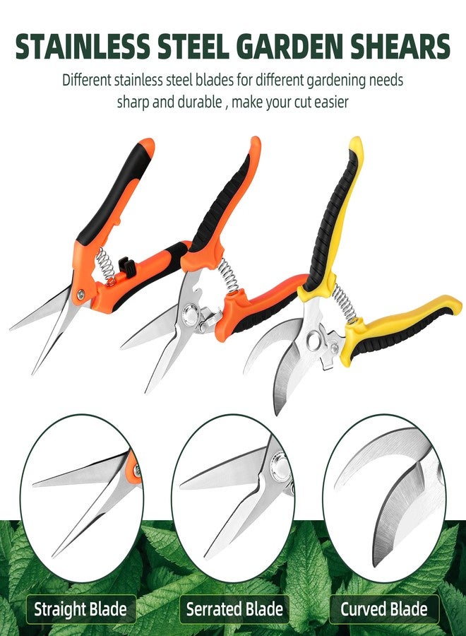 EWPJDK 3-Pack Stainless Steel Pruning Shears, Pruning Snips and Clippers for Gardening - Image 2