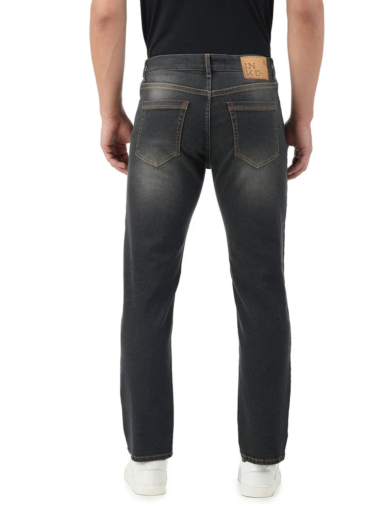 inkd  Men's Regular Fit  Jeans - Mid-Rise | Cotton Blend |  Stretchable Fabric | Contrast Stitch | Classic 5 Pocket Styling for Men | Best Price UAE