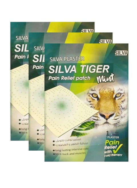 Silva Tiger Pain Relief Patch Mint Size 18x12 - Pack of 3 Larg PatchS