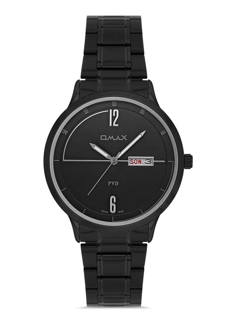 OMAX - Omax Men's Luxury Wrist Watch, Watches for Men, Stainless Watches, Silver Steel Band, Black Date & Time Dial, Waterproof Watch, 1 Year Warranty - Image 1