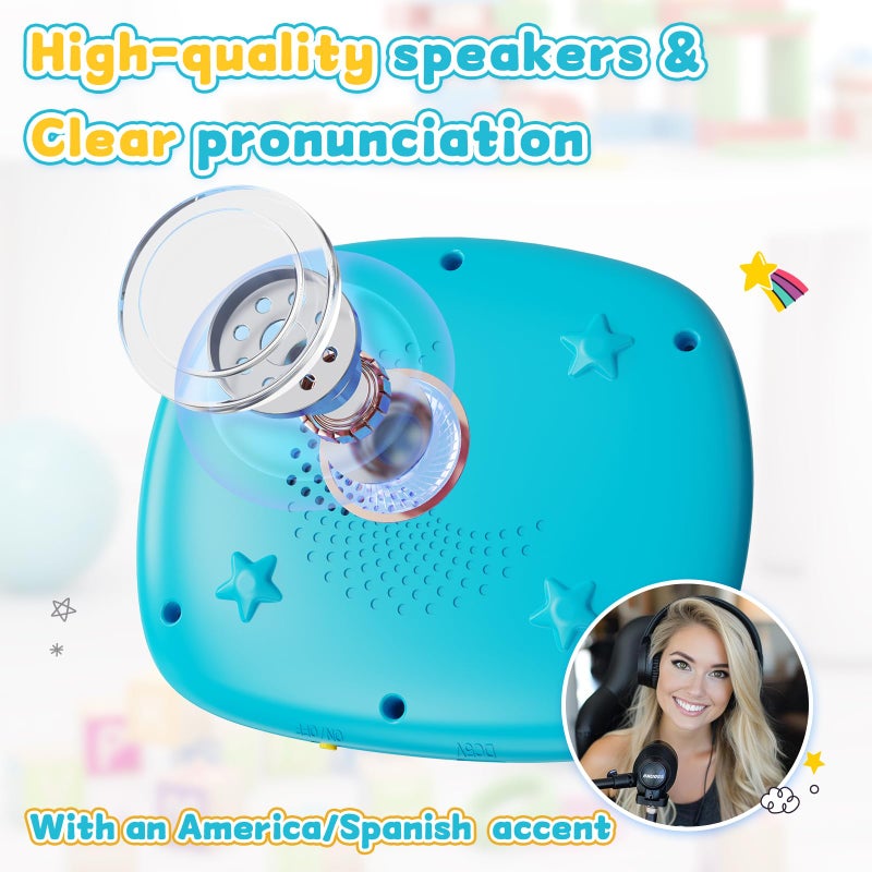 Homestec Toddlers Bilingual Spanish & English Talking Flash Cards With 288 Sight Words  Speech Therapy Toys For 3 4 5 6 Years Old Boys And Girls  Learning Educational Kids Gifts (Blue) - Image 4