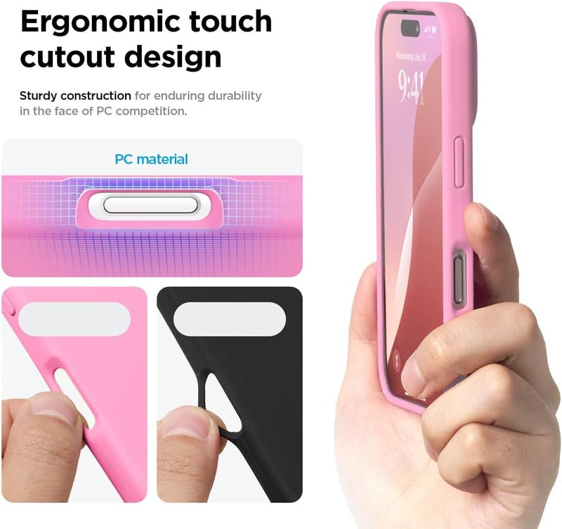for iPhone 16 - Full-Body Protective Anti-Scratch Shockproof Cover in Pink - Image 4