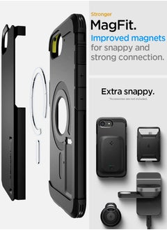 Spigen Tough Armor MagFit AI for iPhone 16E Case Cover MagSafe with Kickstand (2025) - Black  - Image 5