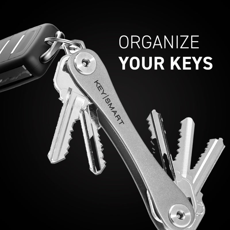 key smart KEYSMART Key Holder for Keychain Key Ring - Compact Key Organizer Key Chain Key Case, Minimalist Pocket-Sized EDC Keychain, Loop Piece for Car Fobs, Expandable (up to 14 Keys, Titanium)  - Image 2