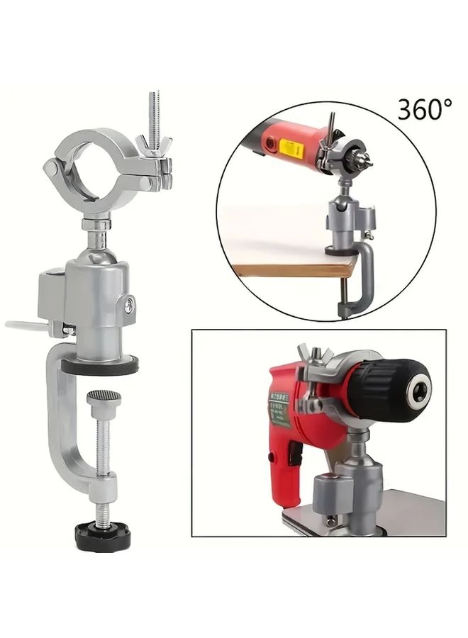 360 Degree Rotating Electric Drill Holder Stand With Adjustable Height And Swivel Chuck - Image 4