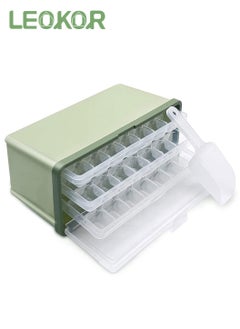 LEOKOR Ice Cube Tray with Lid and Storage Box Easy Release 63 Small Nugget Ice Tray Flexible Ice Cube Molds with Scoop and Cover  - Image 2