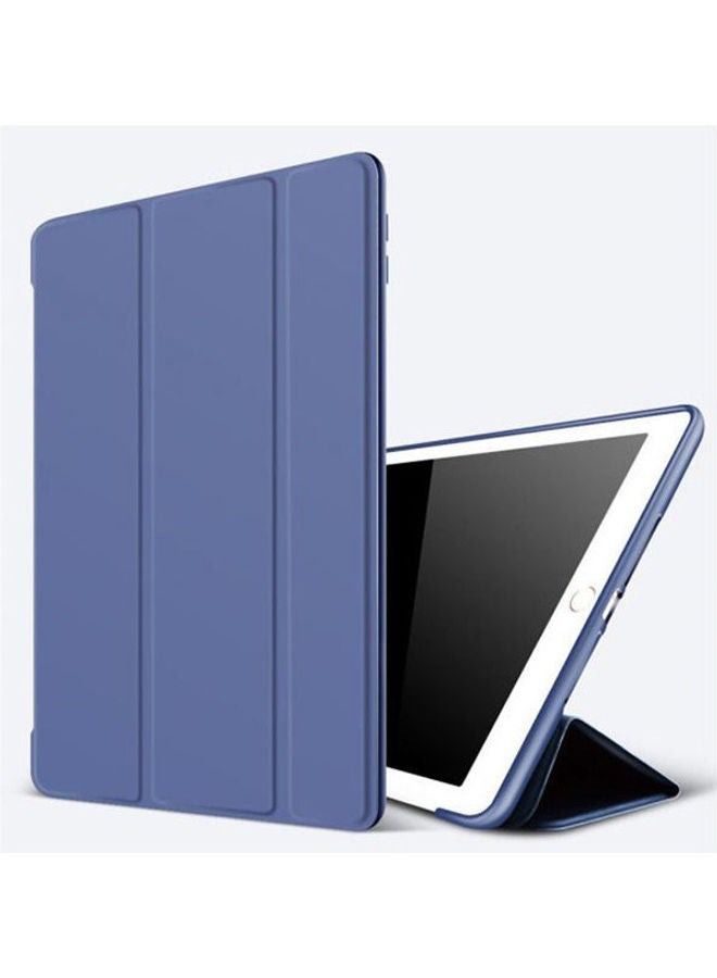 جراب لهاتف Ipad 7Th Generation 10.2Inch 2019 ، مقاس نحيف خفيف الوزن ذكي ثلاثي الطي مع غطاء خلفي ناعم من البولي يوريثان الحراري لهاتف Apple Ipad 10.2 بوصة 2019 إصدار تلقائي للنوم / الاستيقاظ ، أزرق - Image 1