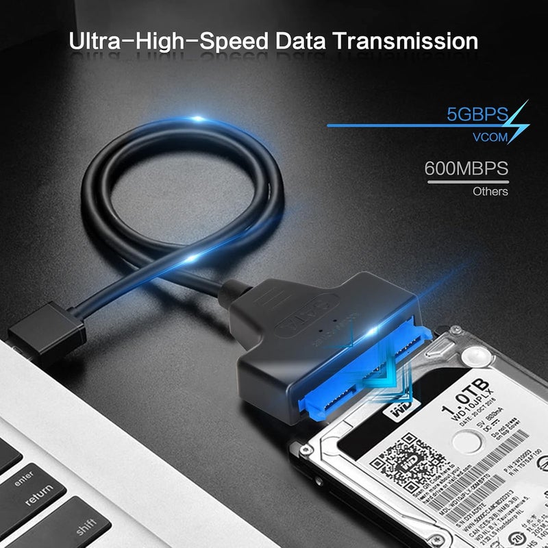 Vcom SATA to USB Adapter Cable for 2.5 inch SSD and HDD, USB 3.0 to SATA III Hard Driver,Support HDD to SSD Cable - Image 3