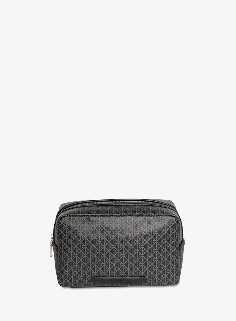 CALVIN KLEIN Coated Emblem Print Washbag - Image 3